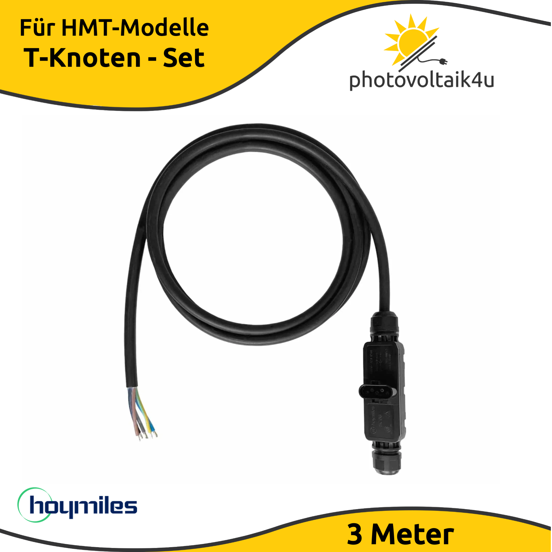 Hoymiles T-Knoten Set mit AC-Kabel 3m für HMT-Wechselrichter